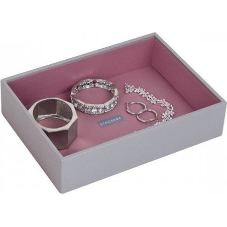 Szkatułka na biżuterię Stackers open classic szaro-różowa