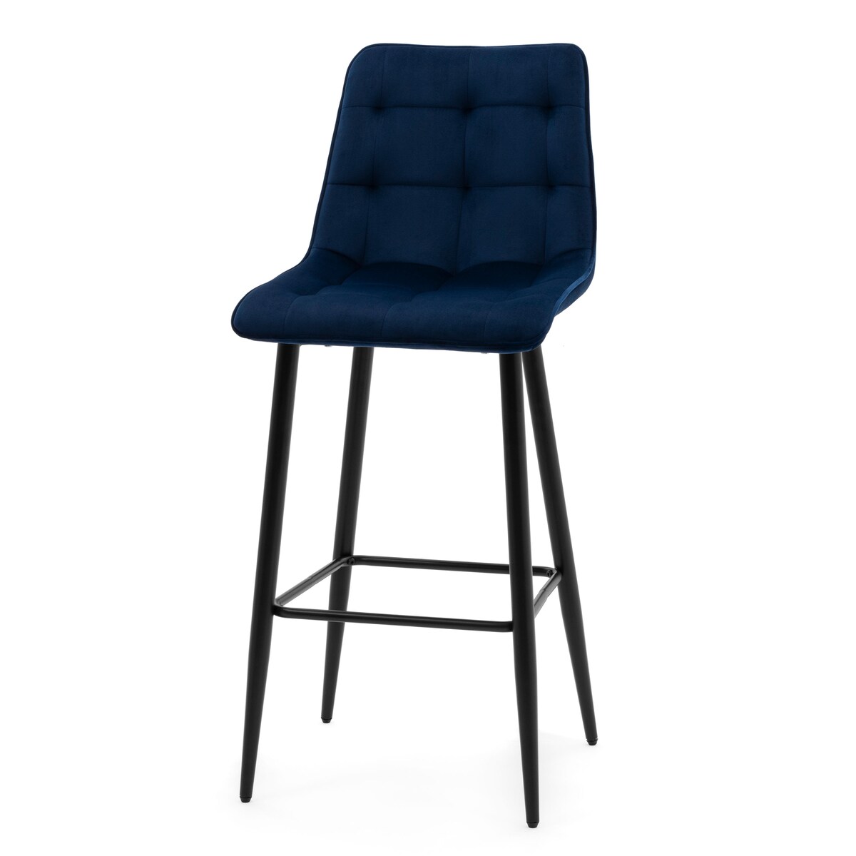 Hoker tapicerowany barowy welurowy CHIC granatowy do salonu jadalni