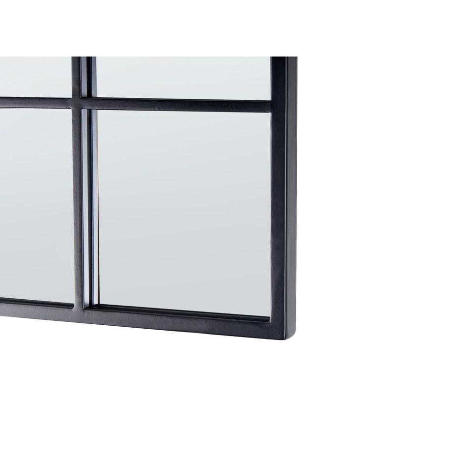 Metalowe lustro ścienne okno 78 x 78 cm czarne BLESLE