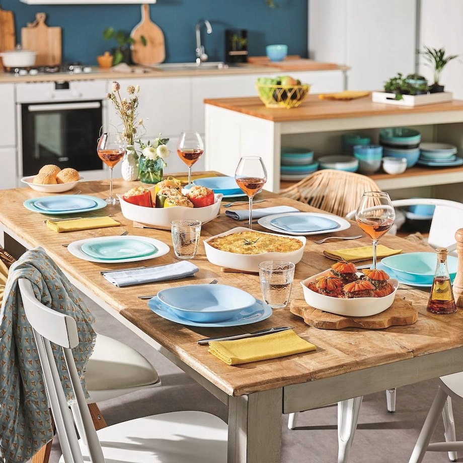 6x TALERZE DESEROWE kwadratowe CARINE SZARE LUMINARC 19 cm na ciasto desery