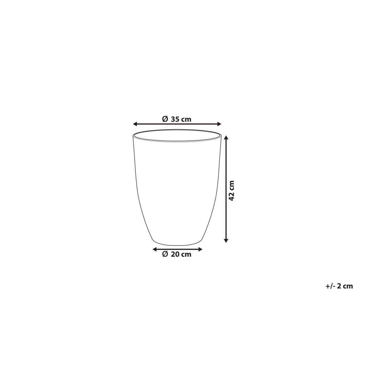 Doniczka okrągła 35 x 35 x 42 cm szara CROTON