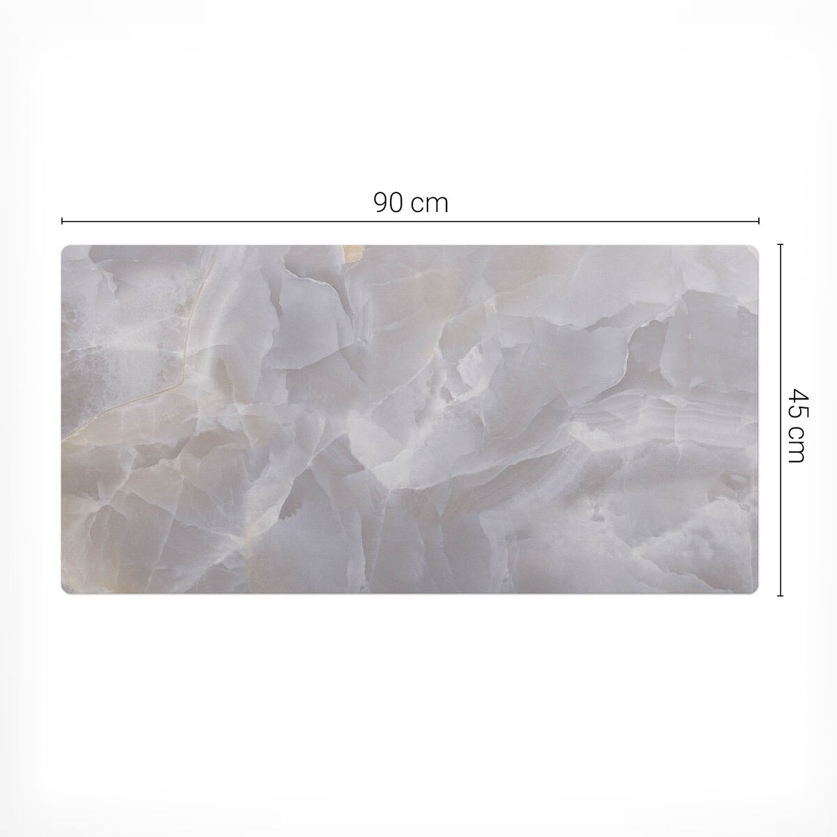 Szara mata na biurko Marmurowe fale, 90x45 cm