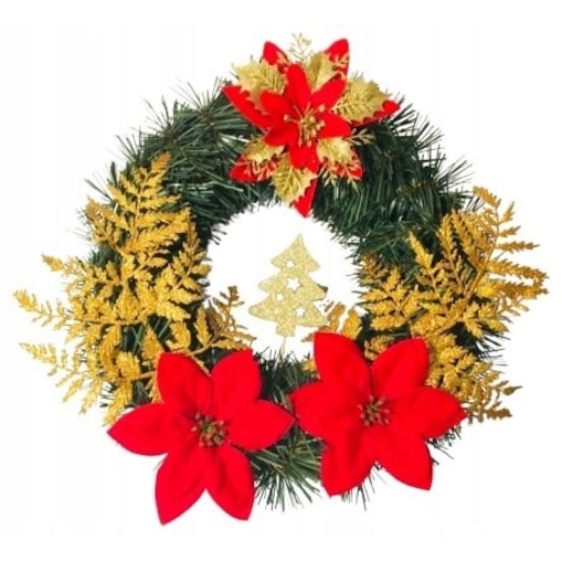 WIANEK sztuczny udekorowany świąteczny na prezent drzwi okno 30cm gwiazda