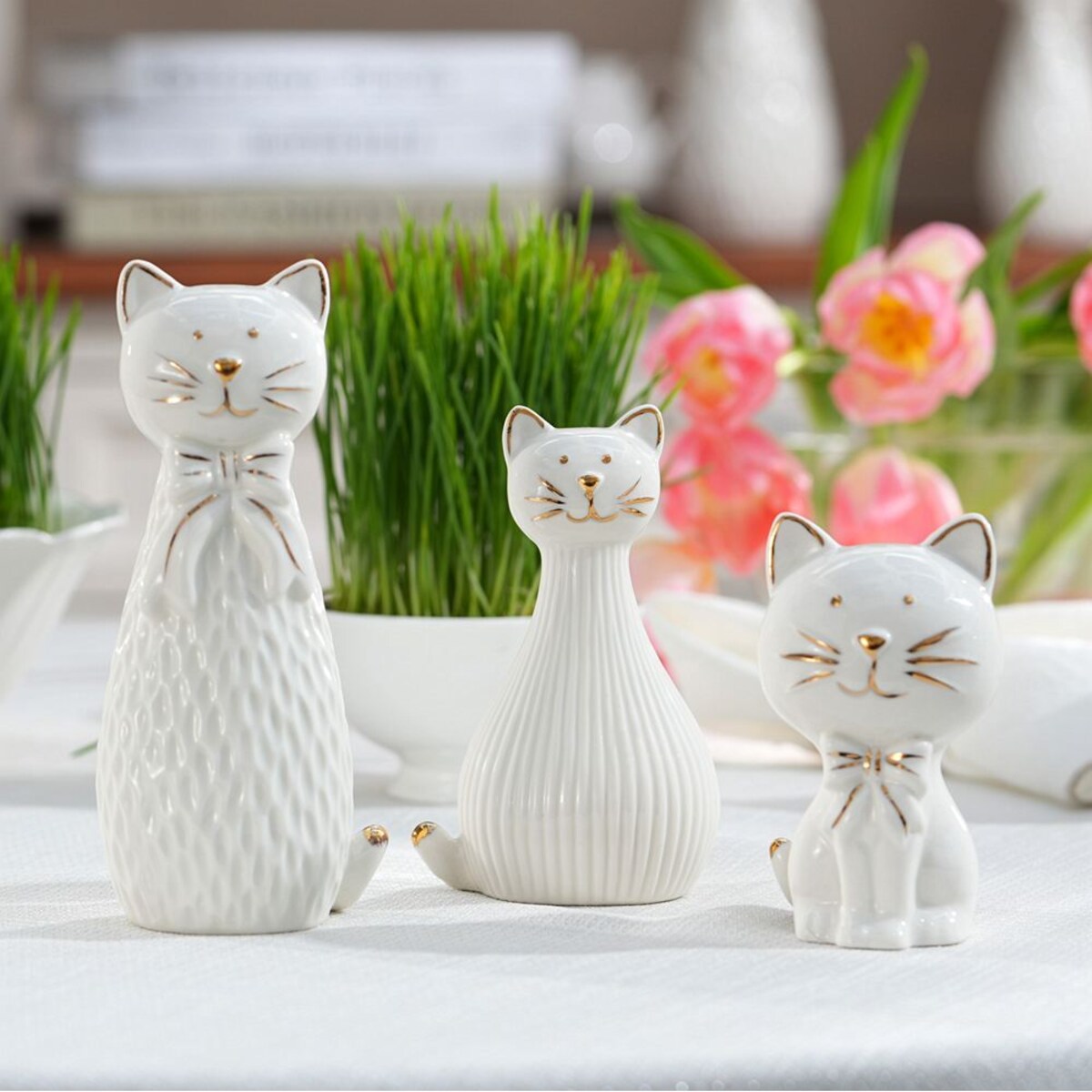 VILLA ITALIA Figurka kotek porcelanowy 21 cm STEFAN