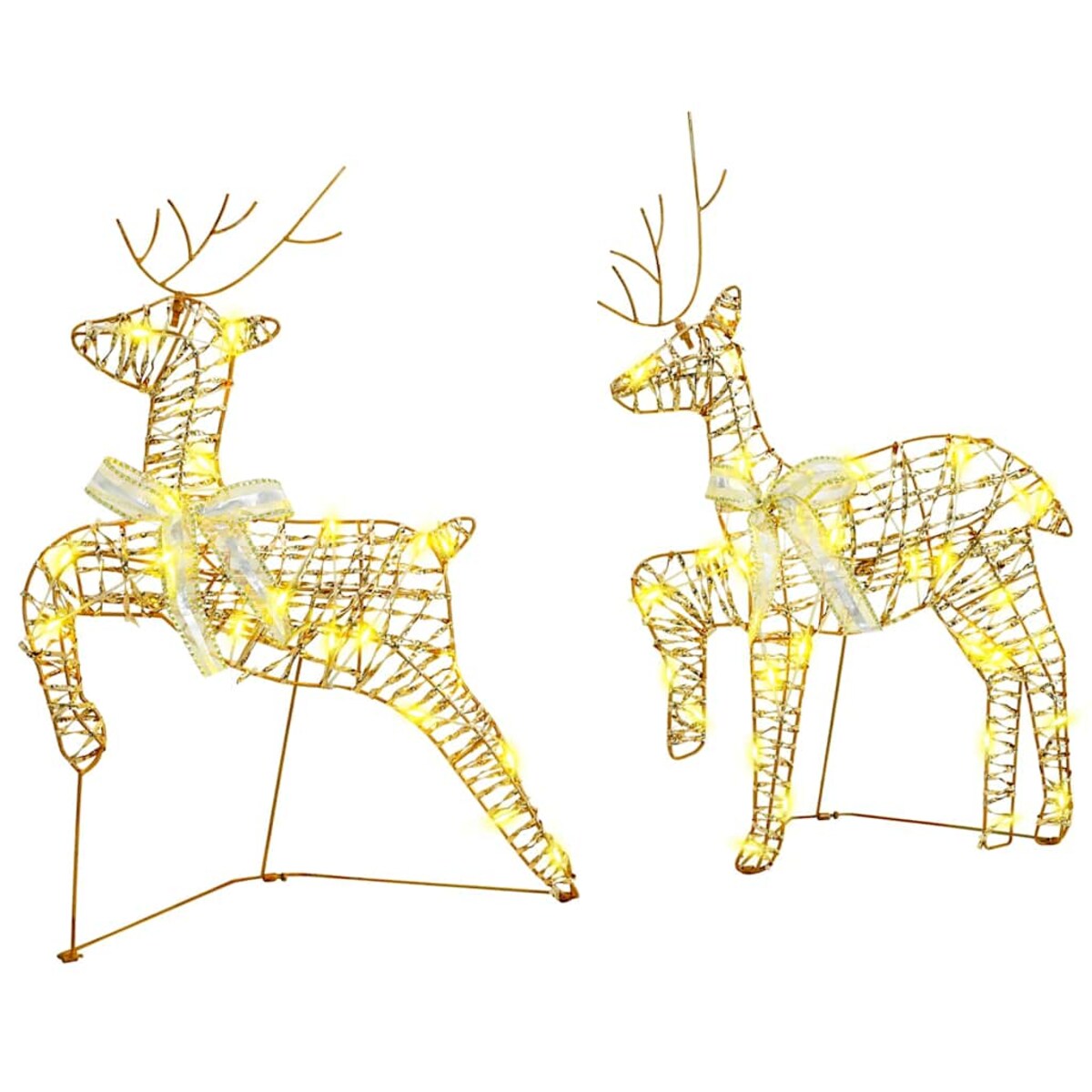 vidaXL LED Renifery z 40 diodami LED 7 pcs złoty PET