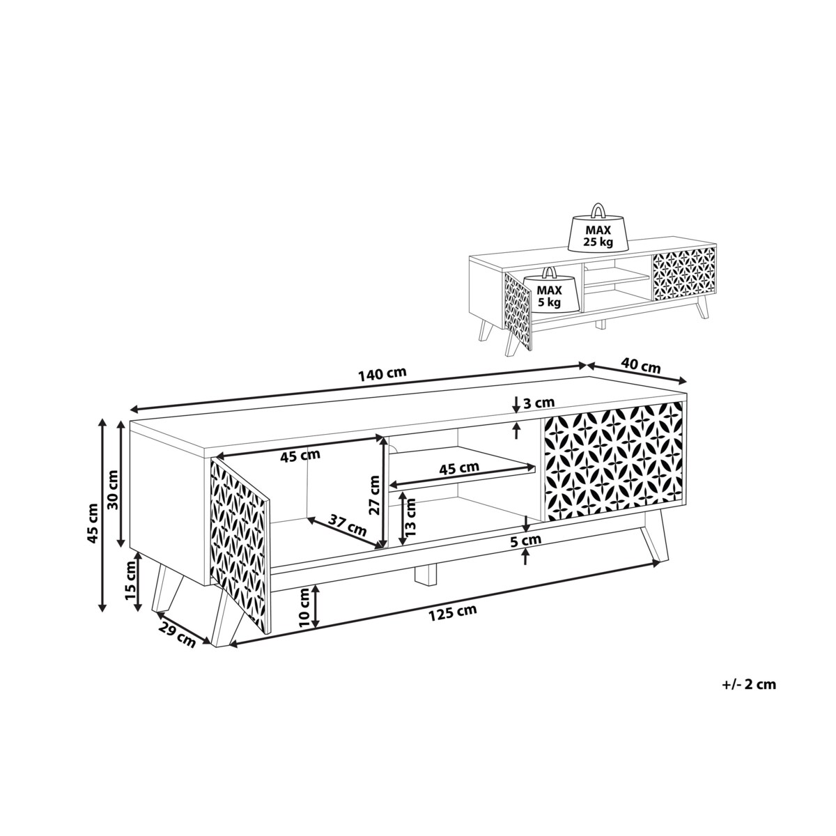 Szafka RTV jasne drewno PRESCOT