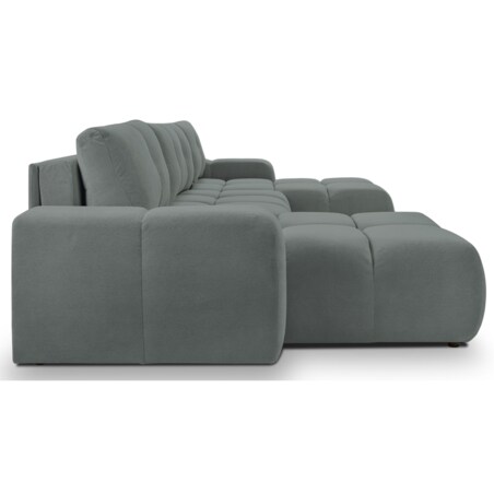 Nowoczesny Narożnik U SOHI z funkcją spania, Curio 93 - Popiel