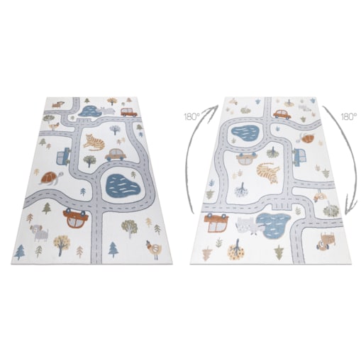 Dywan BONO 8283 Ulica, zwierzęta kremowy / 140x190 cm