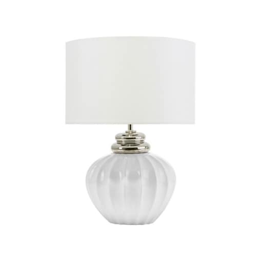 Lampa stołowa ceramiczna biała NERIS
