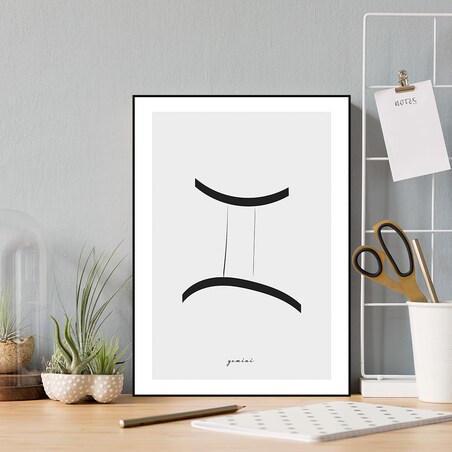 plakat znak zodiaku bliźnięta 50x70 cm