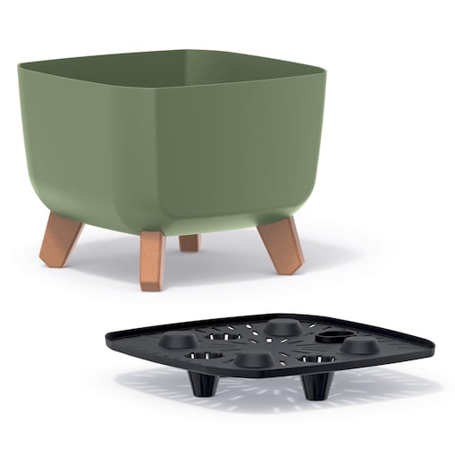 Doniczka Donica Ogrodowa 24 Cm Na Nóżkach Dekoracyjna Zielony