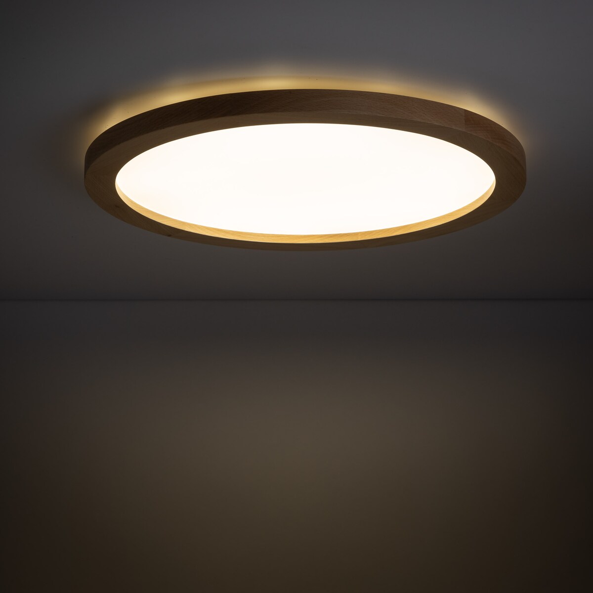 Plafon LED 36W TK Lighting AQUA WOOD buk IP54 42,5 cm nowoczesny biały sufitowy
