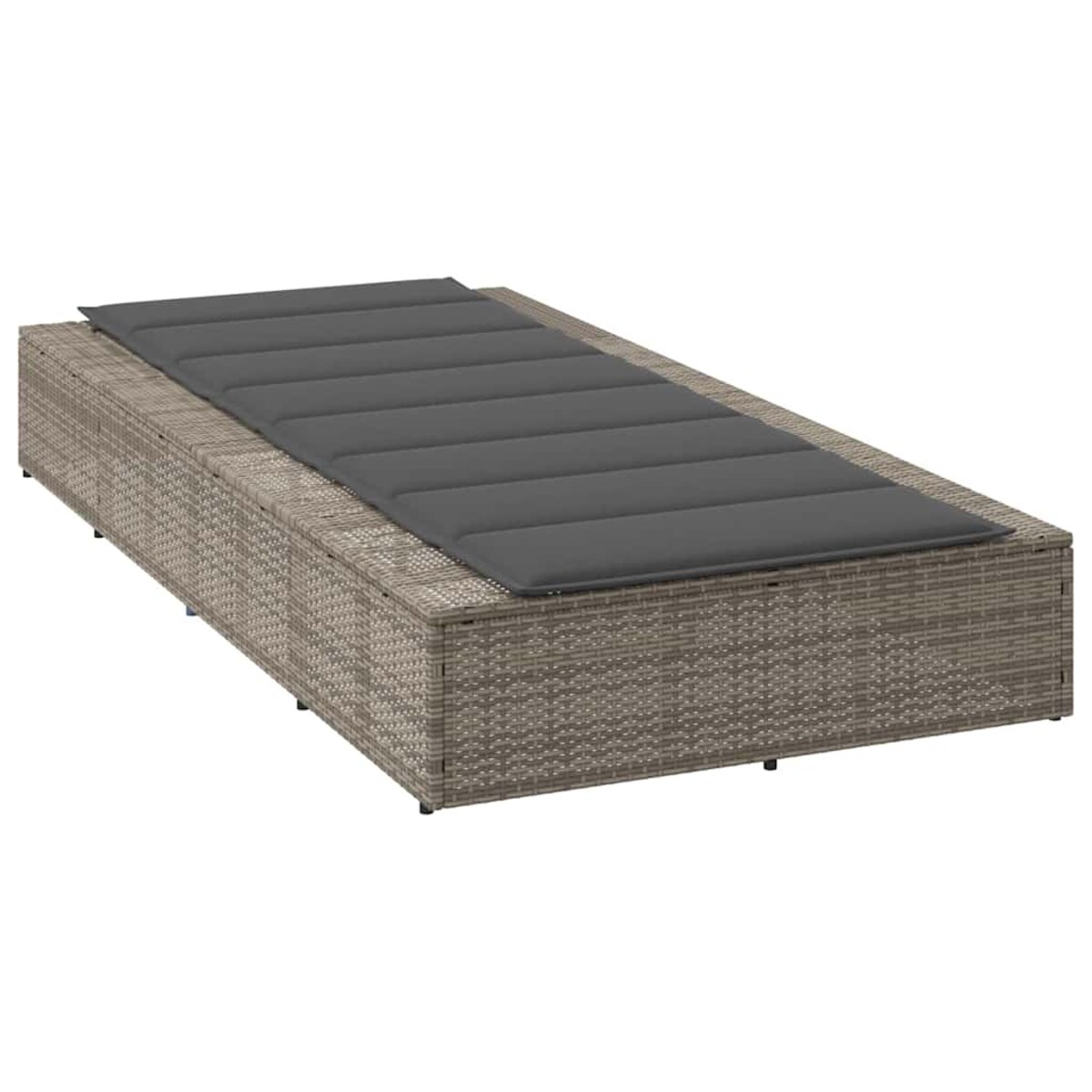 vidaXL Leżak z pływającą poduszką Szary polirattan