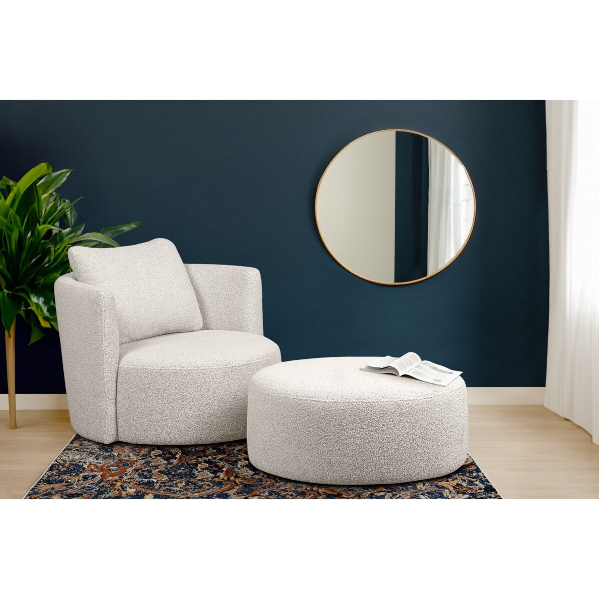 KONSIMO RAGGI Puf baranek baranek biały baranek