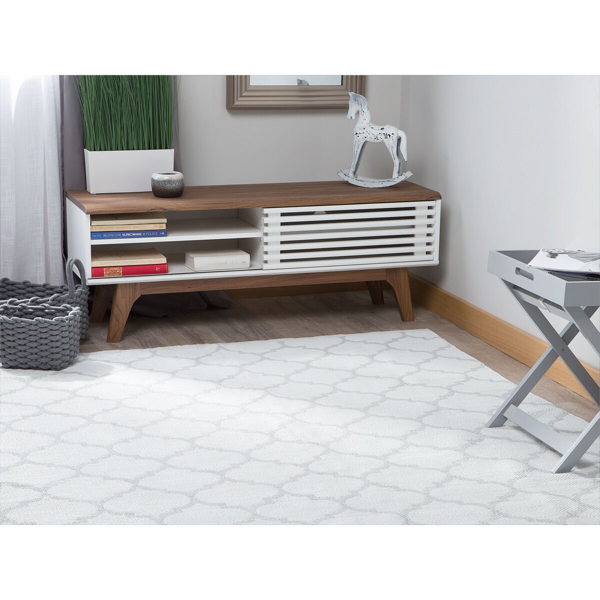 Dywan zewnętrzny dwustronny 140 x 200 cm szary AKSU