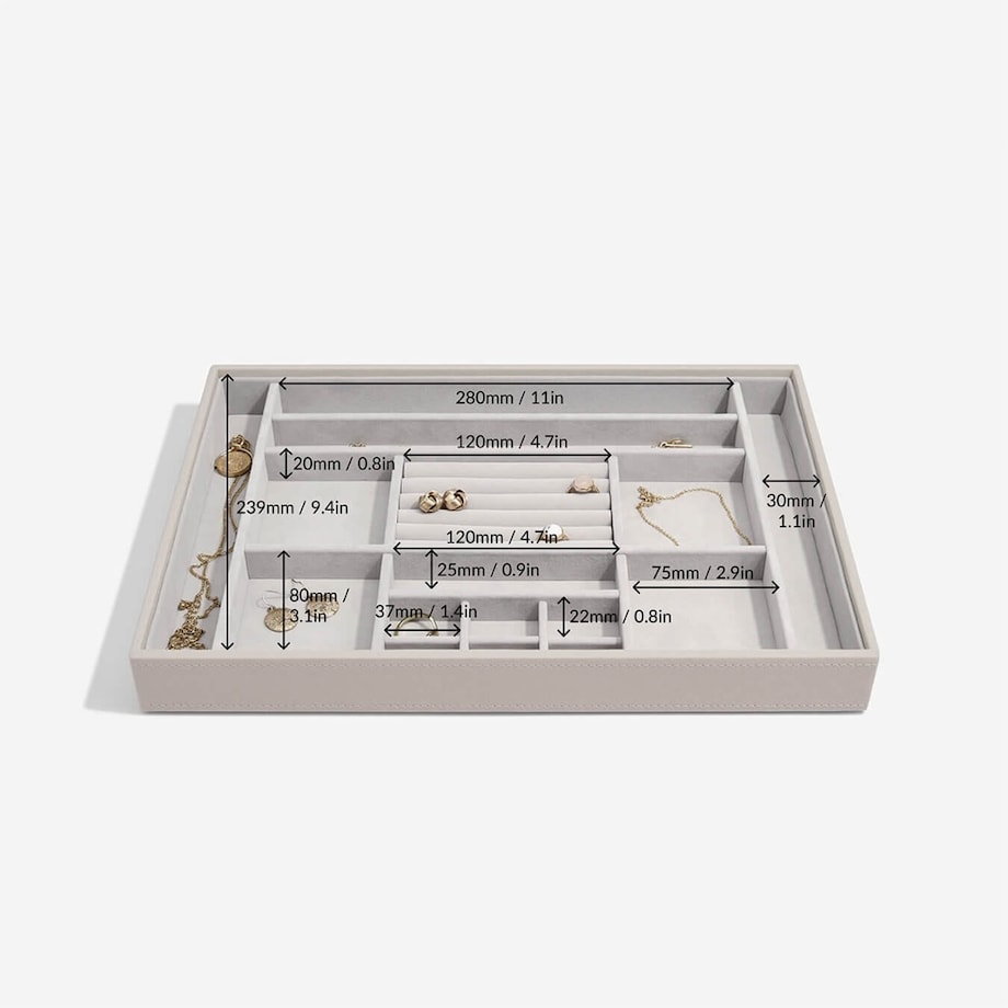Szkatułka na biżuterię Stackers 16 komorowa supersize taupe