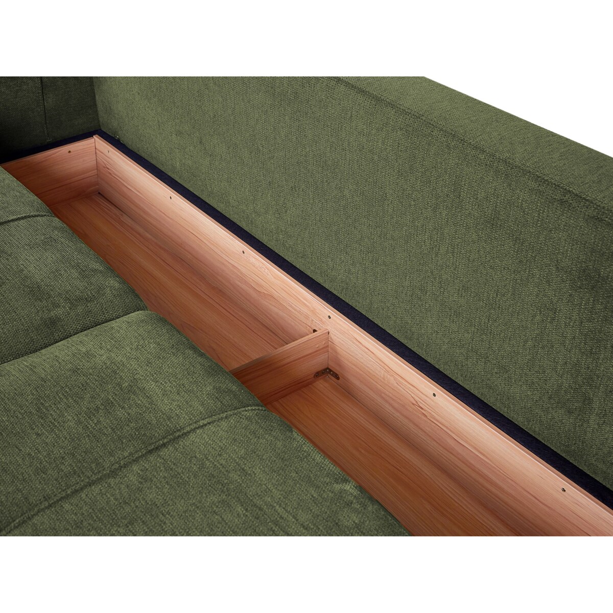 Sofa 3-osobowa rozkładana z pojemnikiem zielona INNVIK