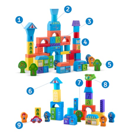 Klocki drewniane edukacyjne zestaw sorter 100 szt Ricokids