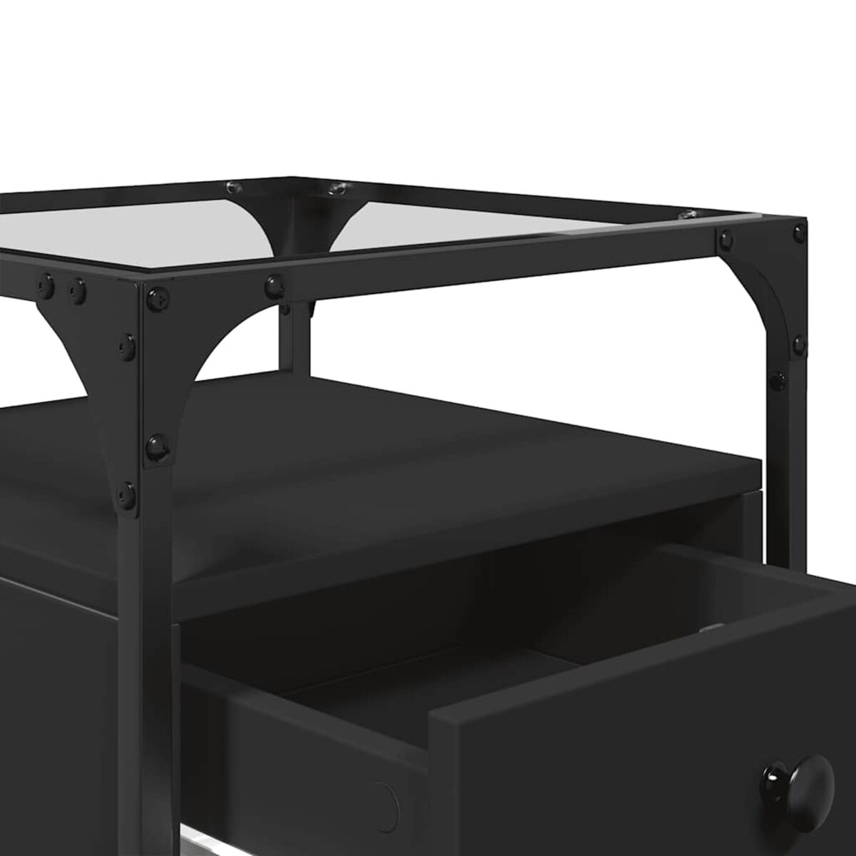 vidaXL Szafka nocna, czarna, 40x40x55 cm, materiał drewnopochodny