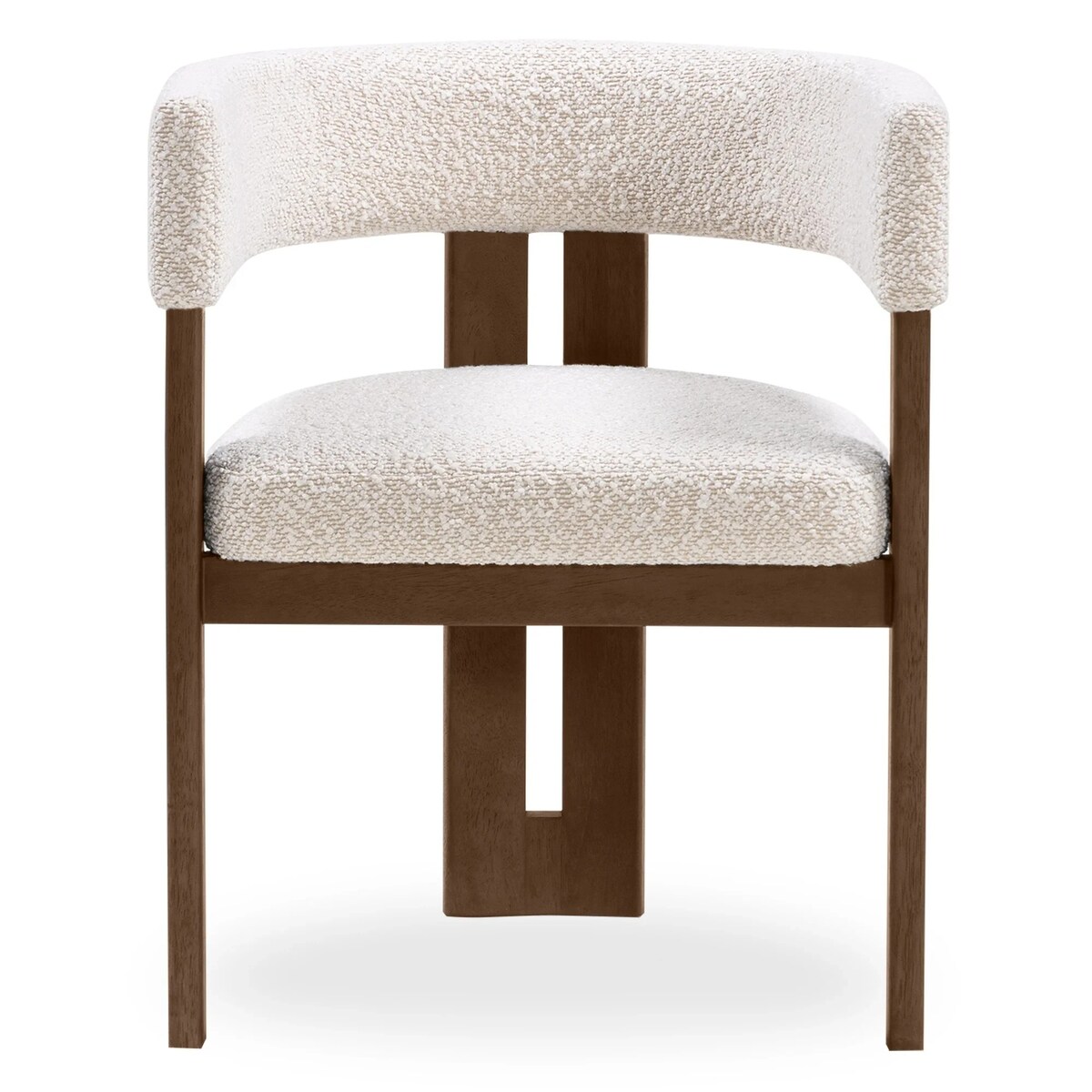 Krzesło z drewna kauczukowego GOMMA - II 70x57x53 cm jasnobeżowe/orzech boucle