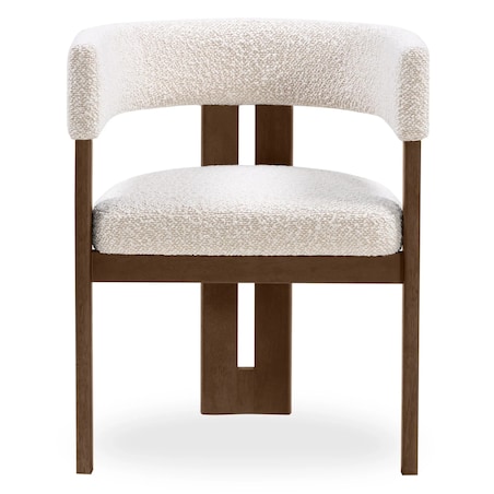 Krzesło z drewna kauczukowego GOMMA - II 70x57x53 cm jasnobeżowe/orzech boucle