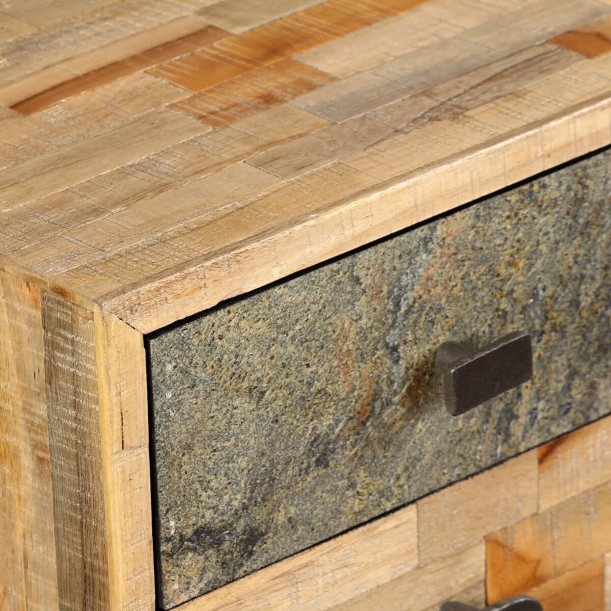 vidaXL Biurko, lite drewno tekowe z odzysku, 110 x 50 x 76 cm