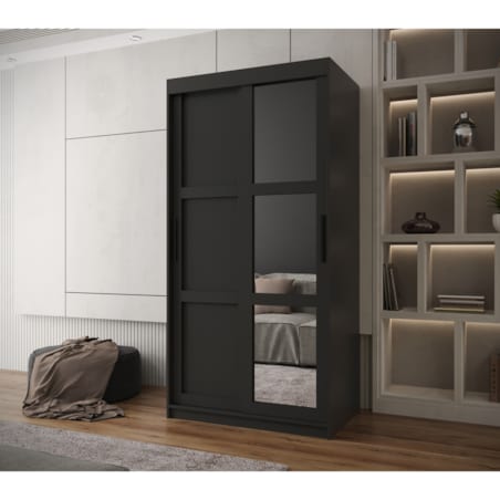 Szafa przesuwna Garderoba MIROR 3 100 czarny