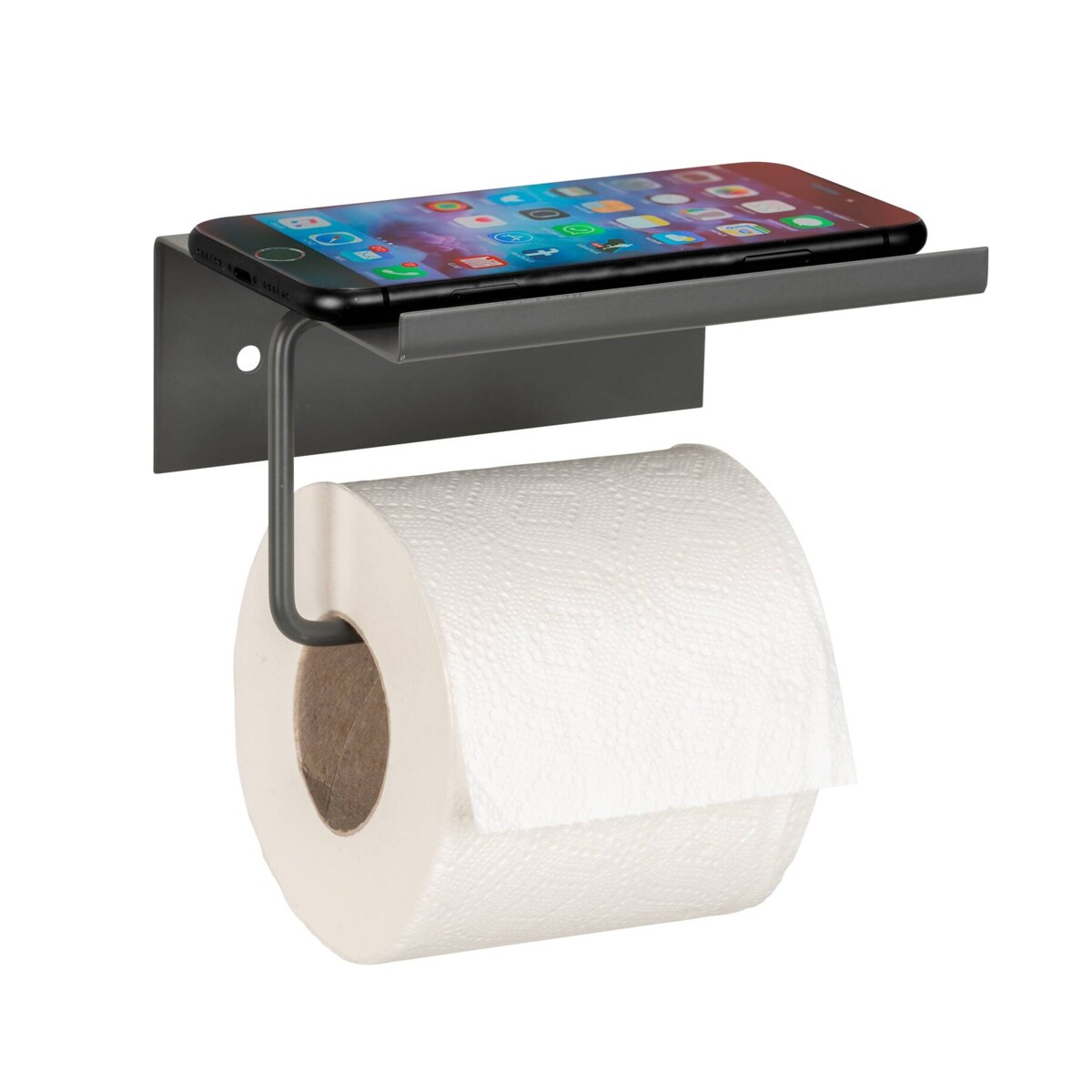 Metalowy uchwyt na papier z półeczką DESULO