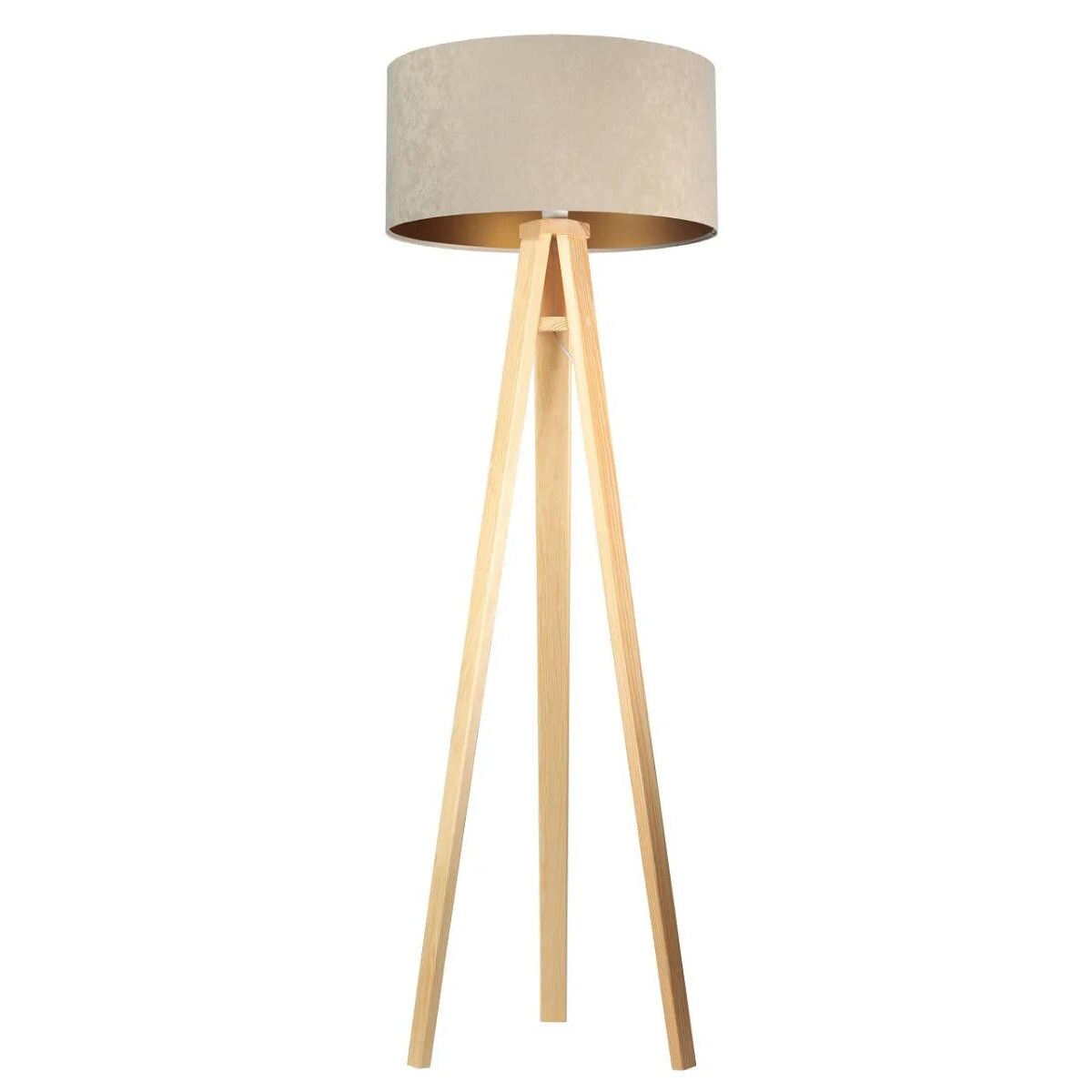 Lampa stojąca HOME 50 beżowa/złota/sosna