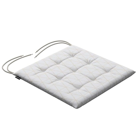 Poduszka na krzesło Karol, beżowe trójkąty na kremowo-białym tle, 40 x 40 x 3,5 cm, Sunny