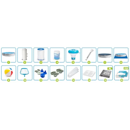 Basen ogrodowy stelażowy Intex 366x76 zestaw 16w1