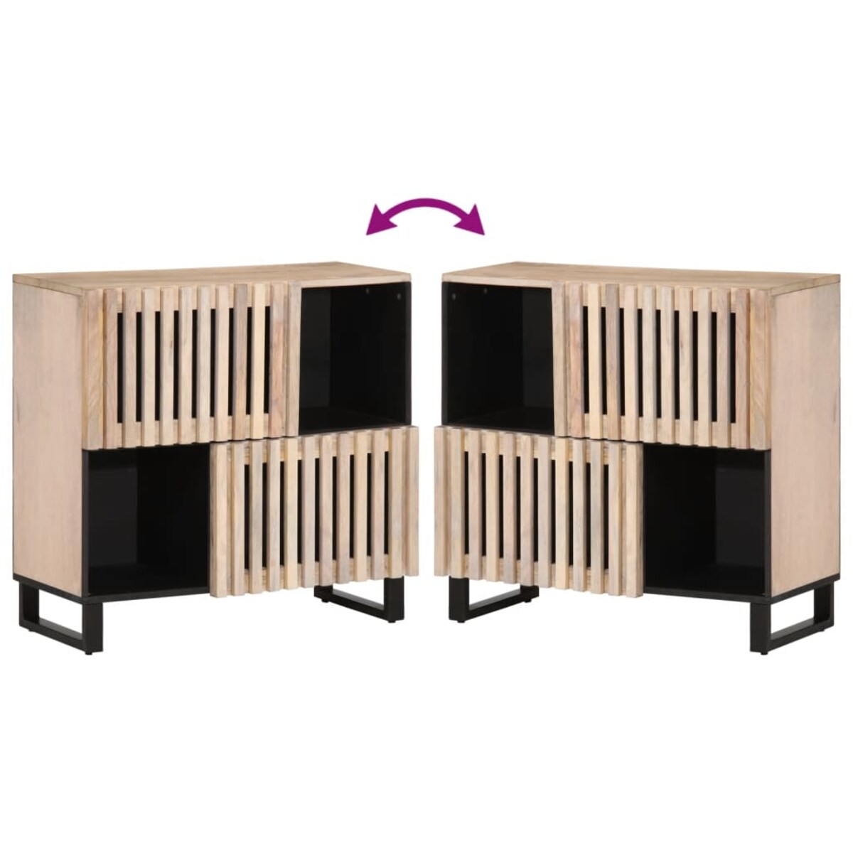 vidaXL Szafka, 80x34x75 cm, lite drewno mango