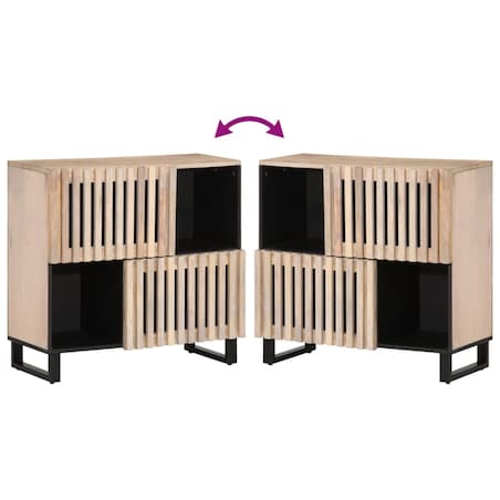 vidaXL Szafka, 80x34x75 cm, lite drewno mango