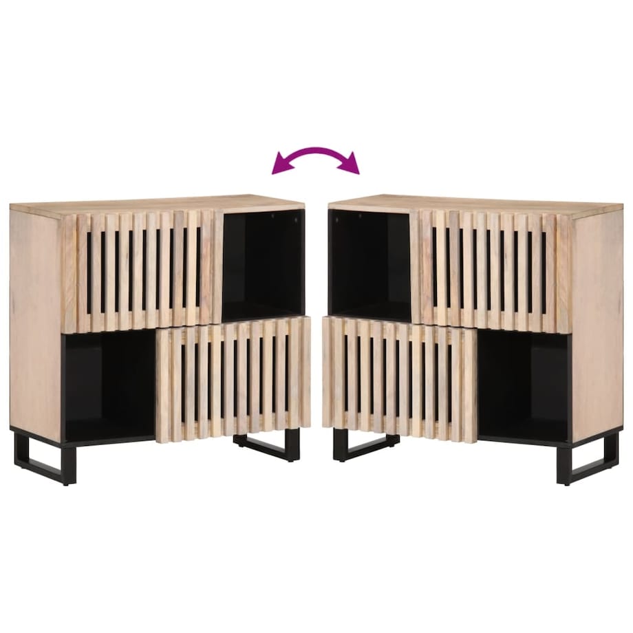 vidaXL Szafka, 80x34x75 cm, lite drewno mango