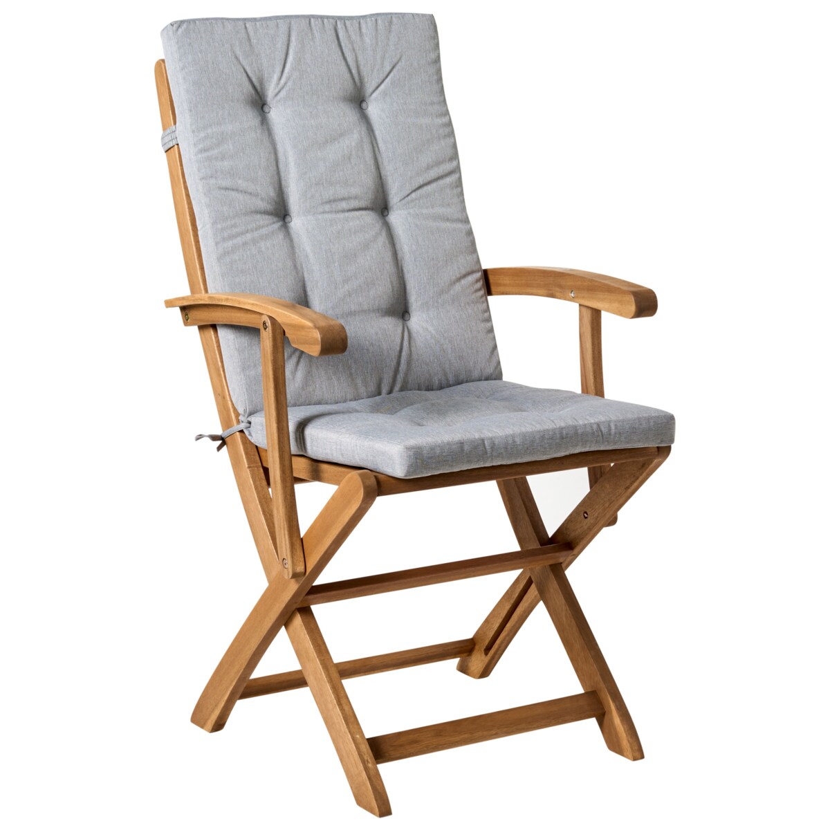 Zestaw 2 krzeseł ogrodowych z poduszkami MAUI PREMIUM Drewno akacjowe Szary