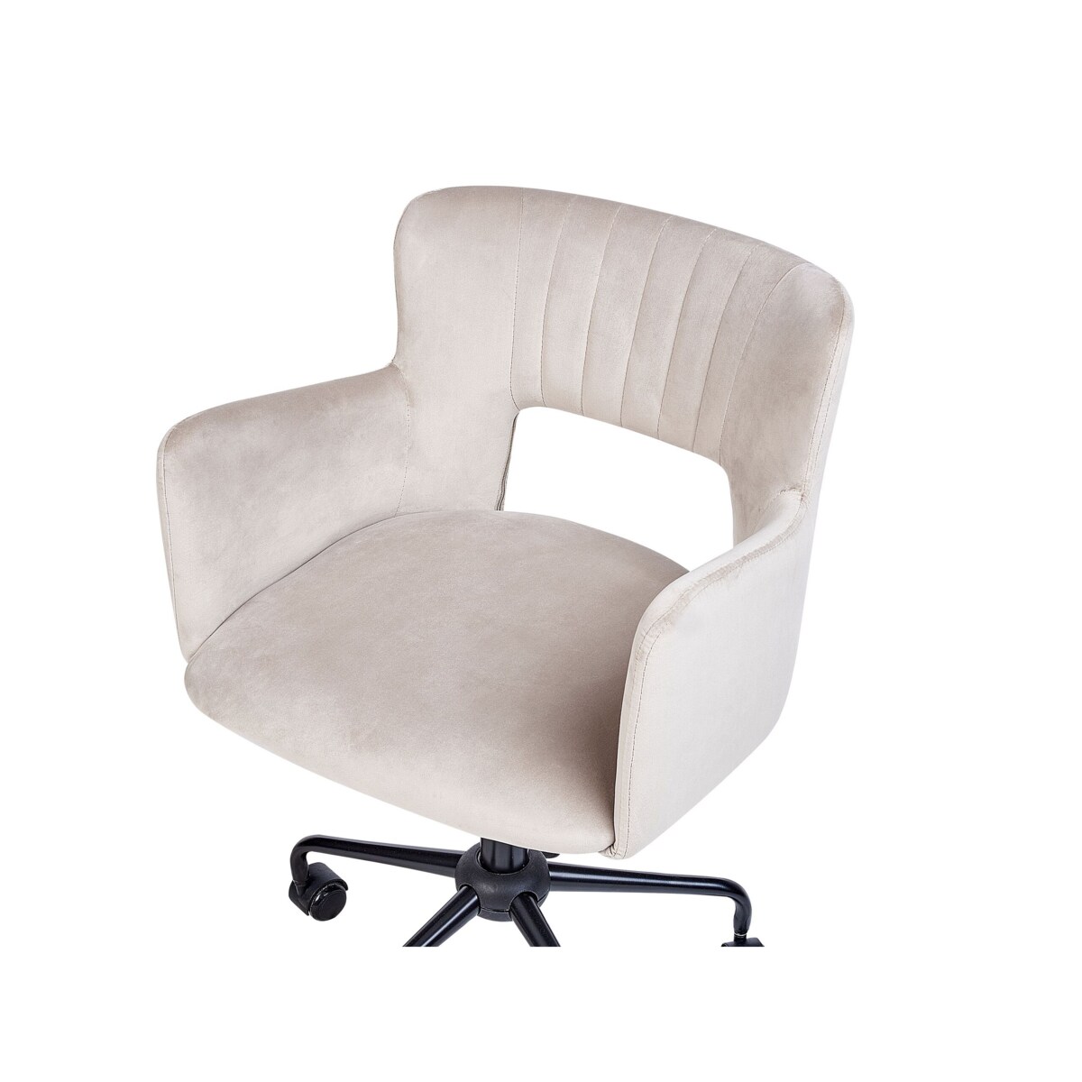 Krzesło biurowe regulowane welurowe beżowoszare SANILAC