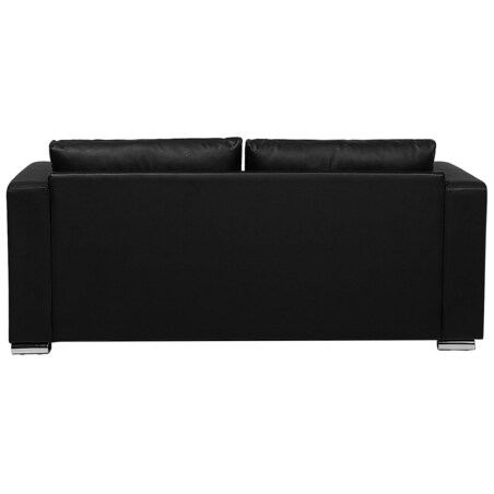 Komplet wypoczynkowy skórzany 6-osobowy czarny HELSINKI