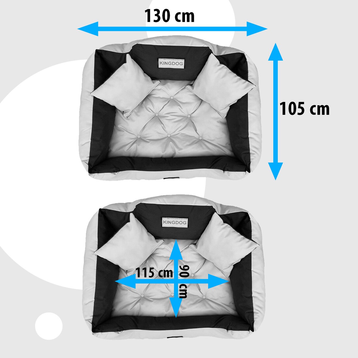 Legowisko Dla Dużego Psa 130X105 Cm Posłanie Kanapa Z Miejscem Na Imię Wodoodporne