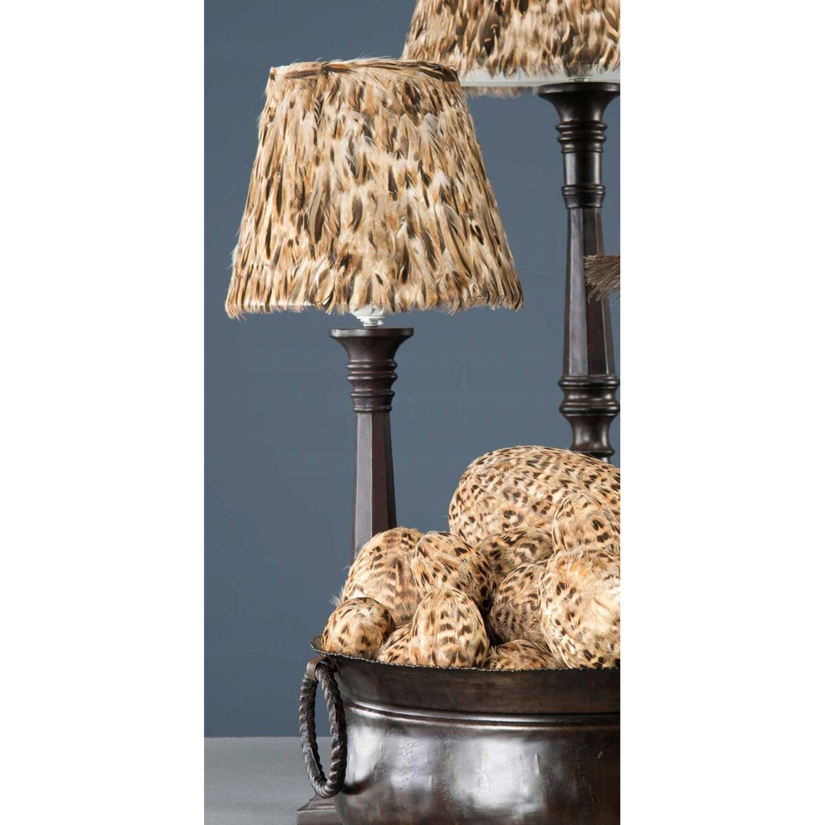 ABAŻUR DO LAMPY STOJĄCEJ BOHO naturalne pióra klosz na lampe 21cm