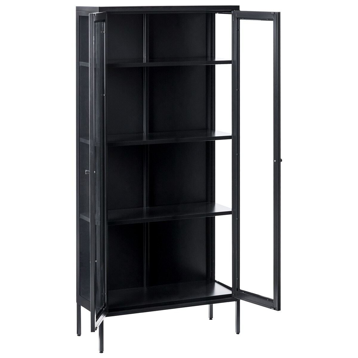 Witryna ze szklaną gablotą HARTY Metal 80 cm Czarny