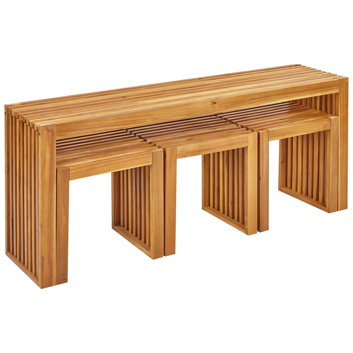 Zestaw ogrodowy ze stołkami dla 3 osób BELLANO Drewno akacjowe Brązowy