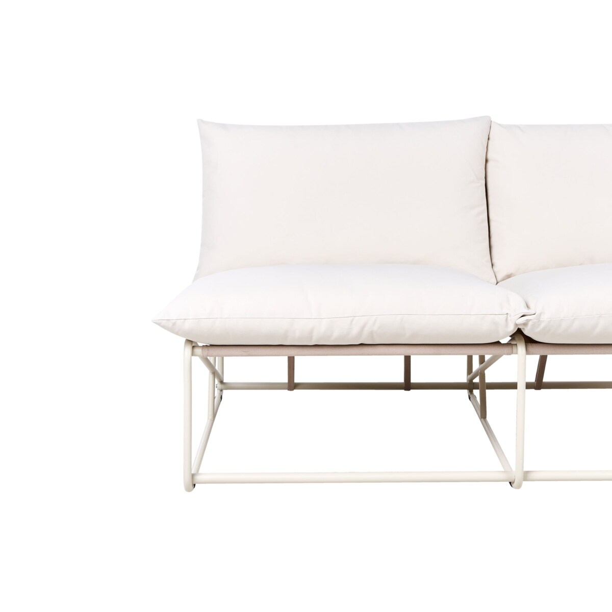 Sofa ogrodowa dla 2 osób PICO Metal Jasnobeżowy