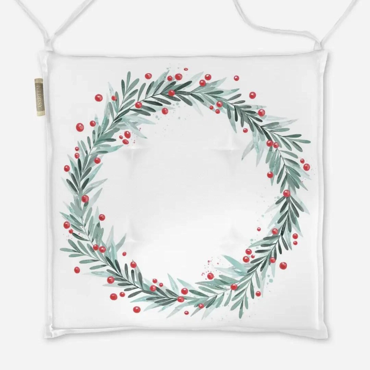 Poduszka świąteczna na krzesło - Świąteczny wieniec