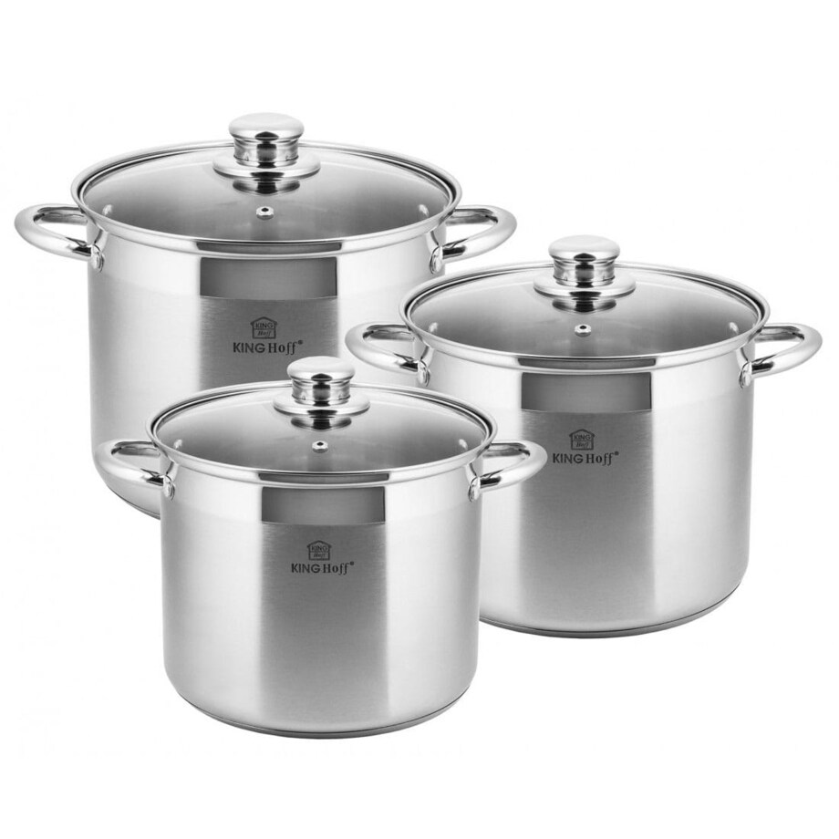 Zestaw garnków gastronomicznych KINGHOFF 6 elementów 11L/9L/7L