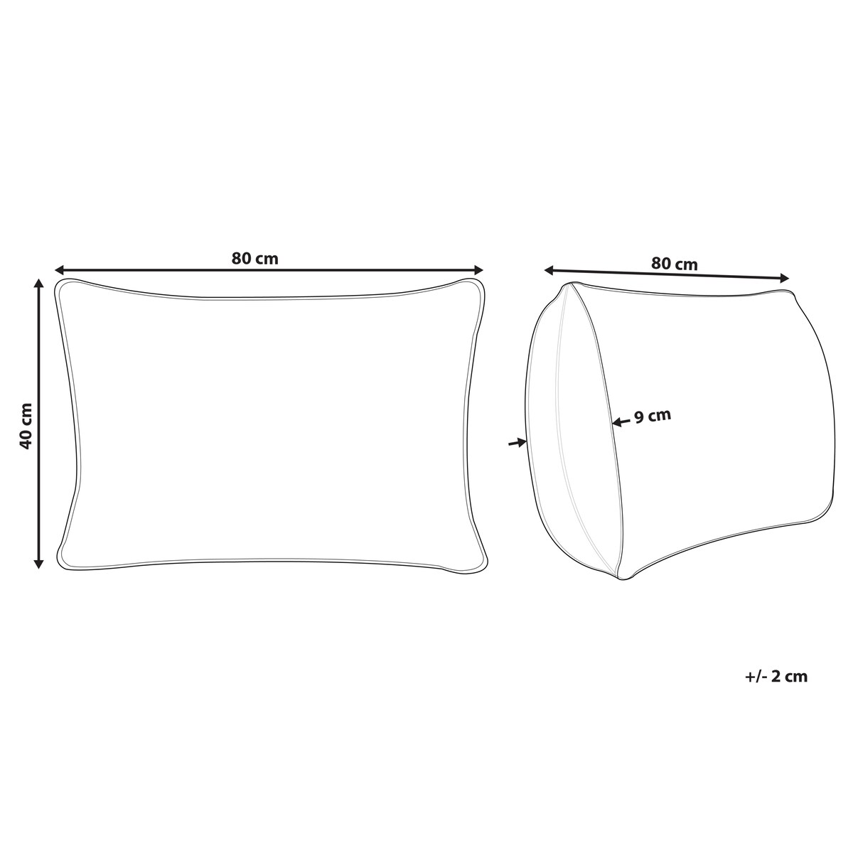 Poduszka trzykomorowa TEIDE Wysoka Kacze pióra i puch 40 x 80 cm Biały