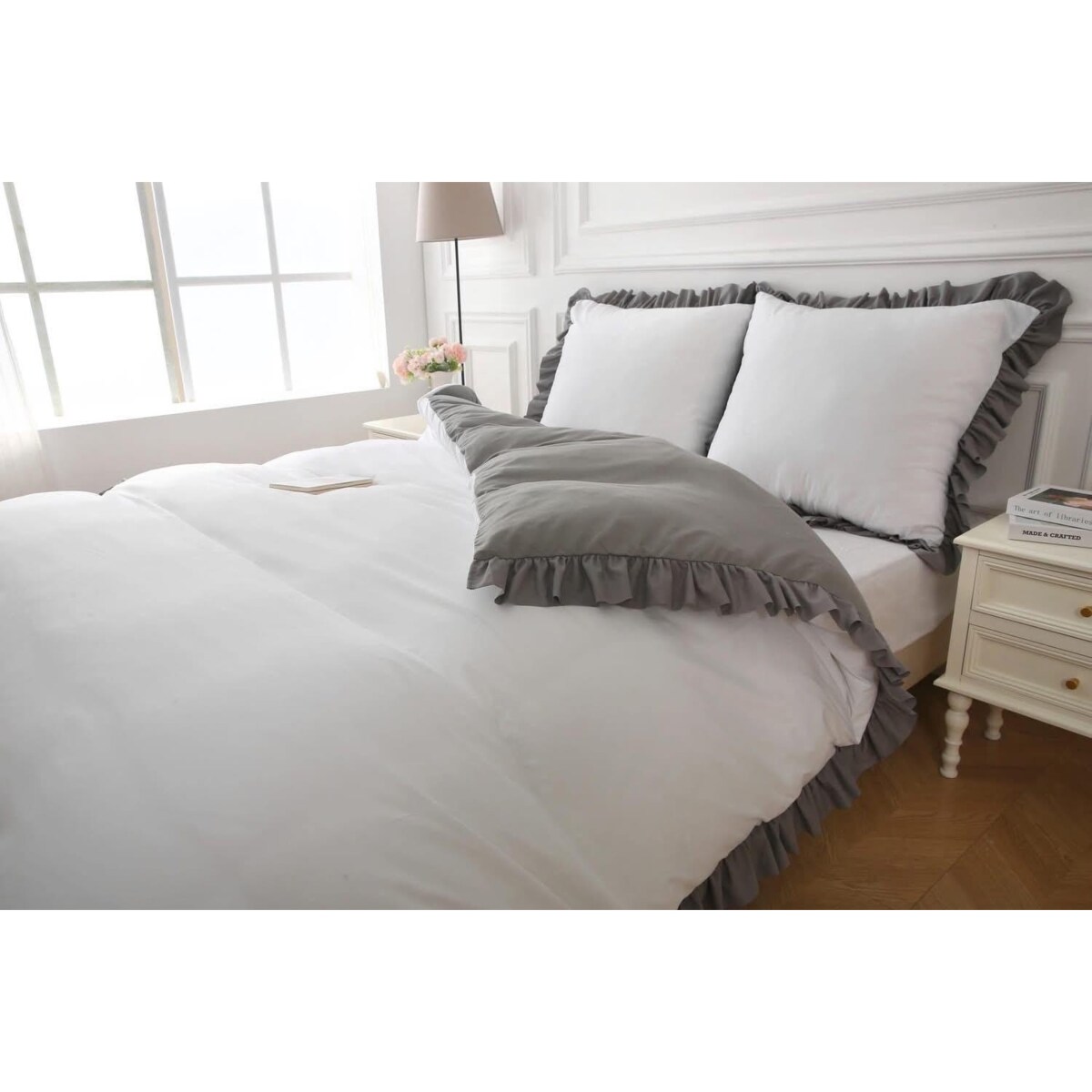 Pościel mikrofibra dwukolorowa z falbanką 200x220 cm