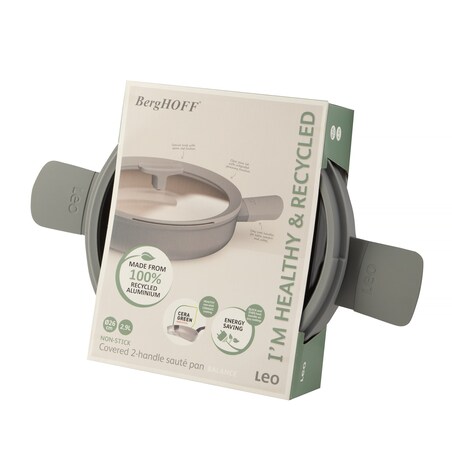 Patelnia z 2 uchwytami i pokrywą Balance Eco Grey 26 cm, 2,9 L