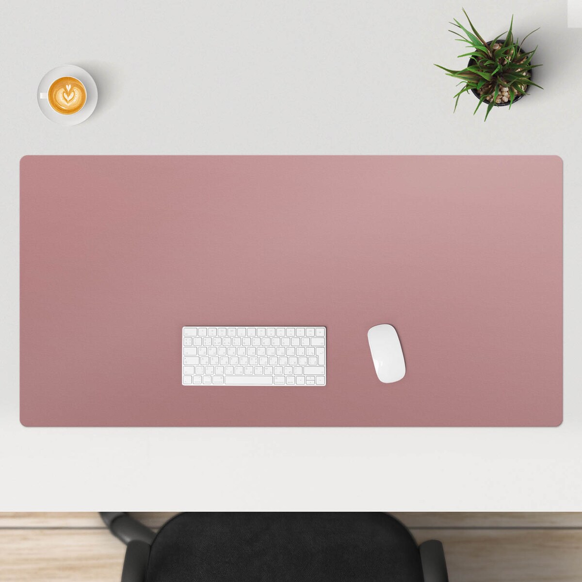 Różowa mata na biurko Kolor Różowy, 120x60 cm