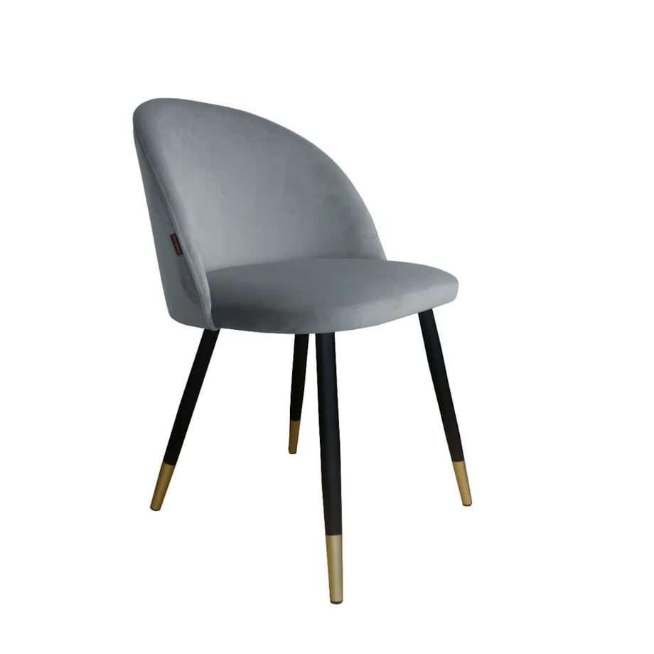 Krzesło CLAUDINE 1 VELVET GOLD szare
