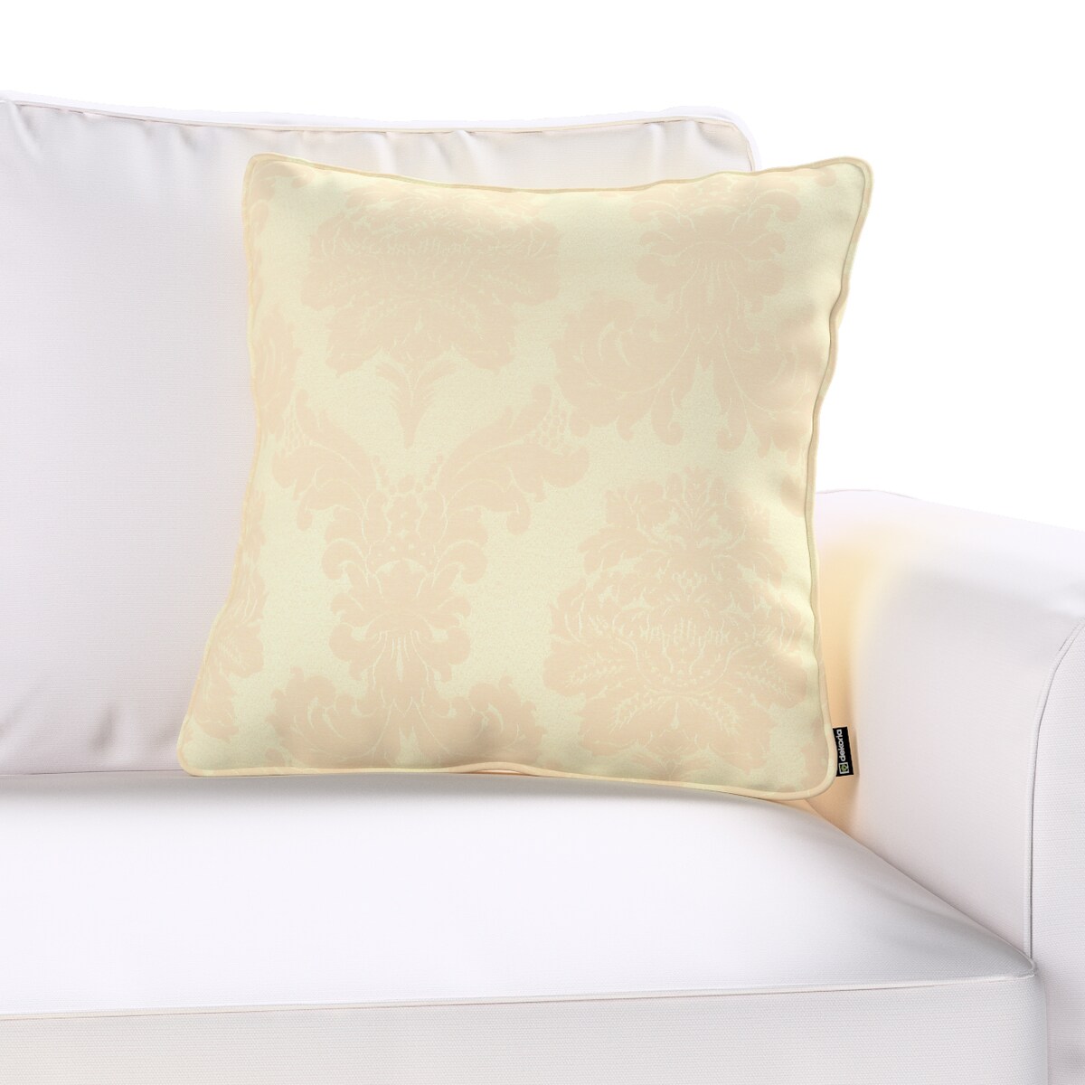 Poszewka Gabi na poduszkę 60x60 liście akantu na tle ecru